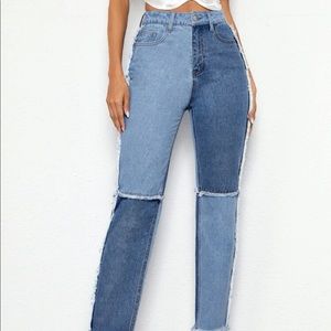 SHEIN High Waisted Raw Hem Mom Jeans